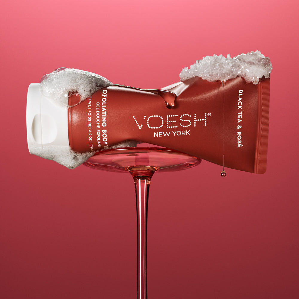 VOESH Exfoliating Body Wash - Black Tea & Rose 175g
